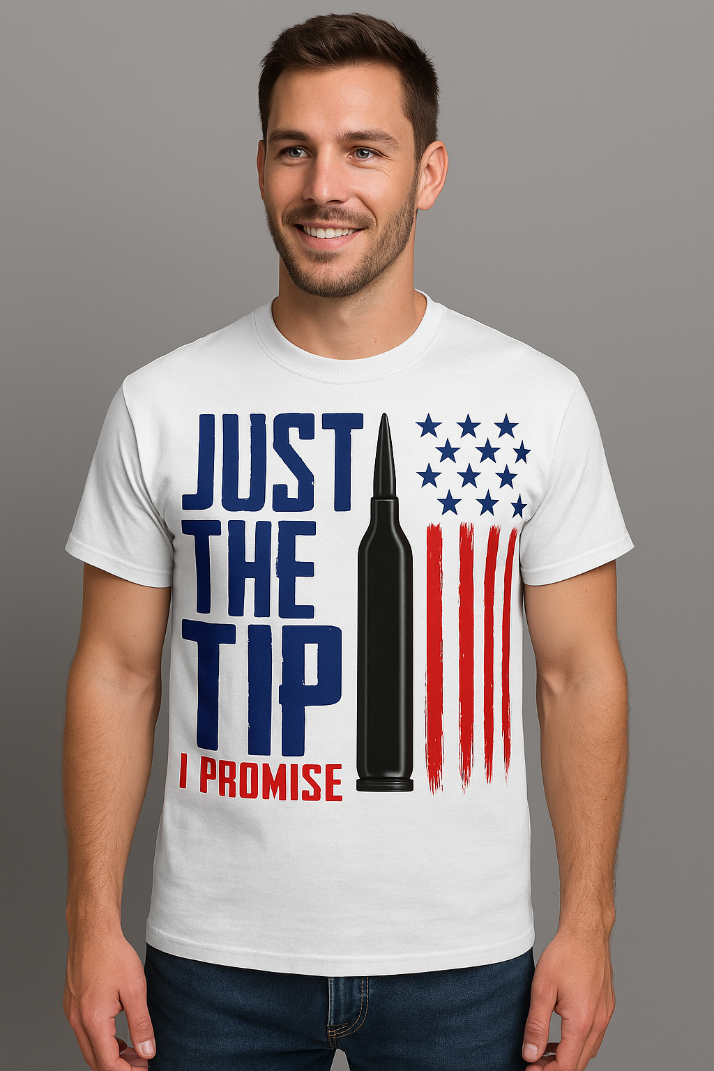 "Just the Tip – Patriotic Bullet Tee"