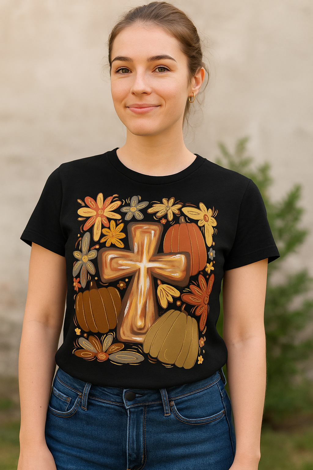 Faith-Cross Tee, Pumpkins