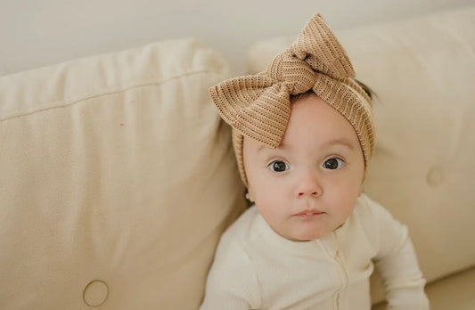 Neutral bow baby headband